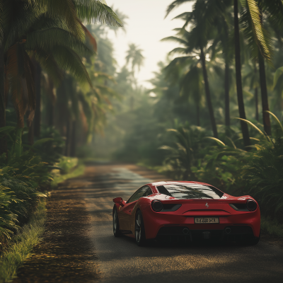 Ferrari in Kerala Rice Fields