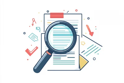 Magnifying Glass and Document Vector Illustration