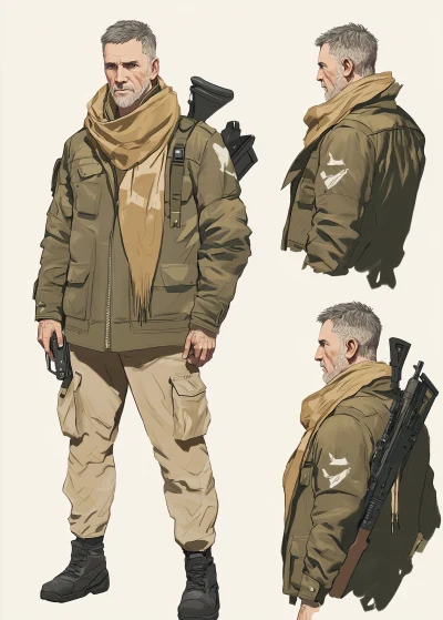 Elder Male Commander Character Design