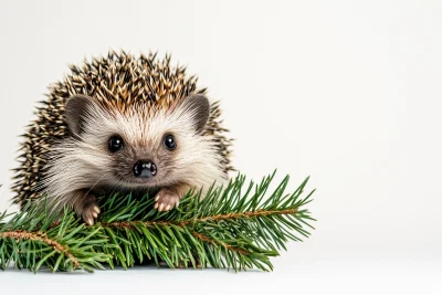 Hedgehog with Green Fir Needles