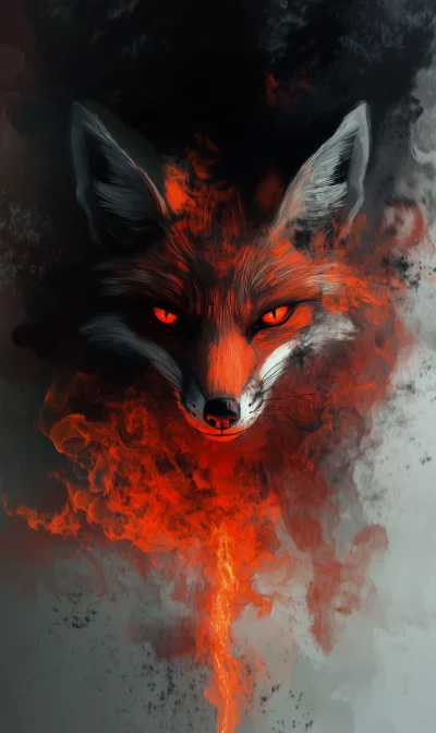 Red Fox Head Illustration