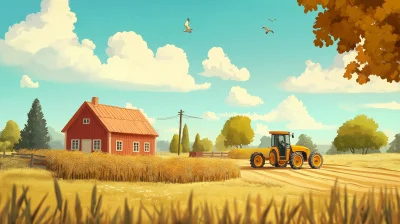 Farmers Harvest Scene