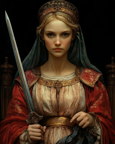 Renaissance Queen of Swords Tarot Card