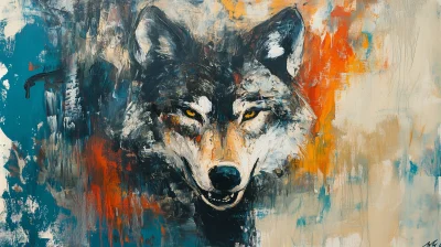 Abstract Wolf Painting