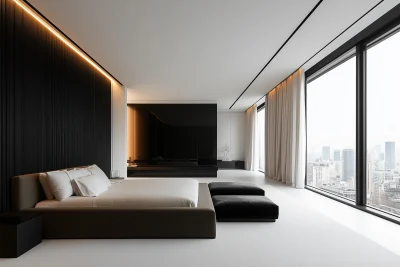 Luxurious Bedroom in City Penthouse