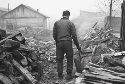 Gathering Firewood During WWII