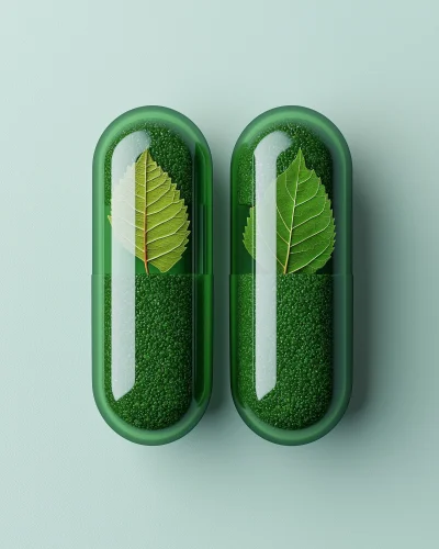 Green Herbal Capsules Image