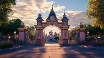 Disneyland Entrance at Sunset