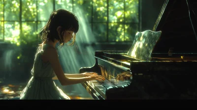 Girl at Grand Piano