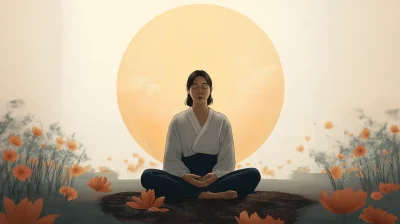 Serene Korean-Inspired Illustrated Image