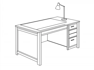 Simple Desk Vector Illustration