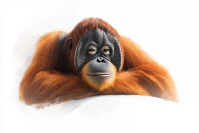 Lounging Orangutan Acrylic Painting