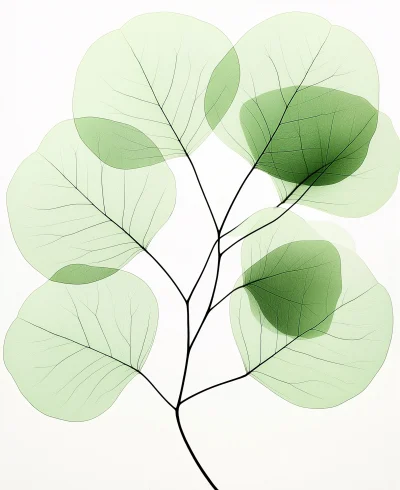 Delicate Eucalyptus Leaves Illustration