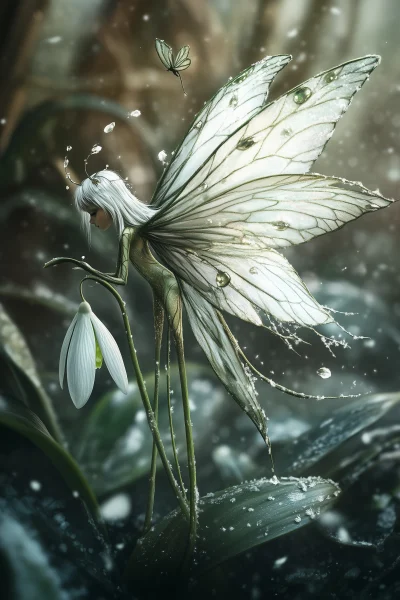 Graceful Sprite of Snowdrop Flower