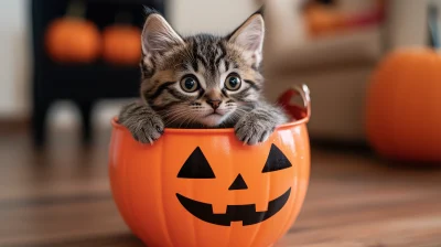 Kitten in Pumpkin