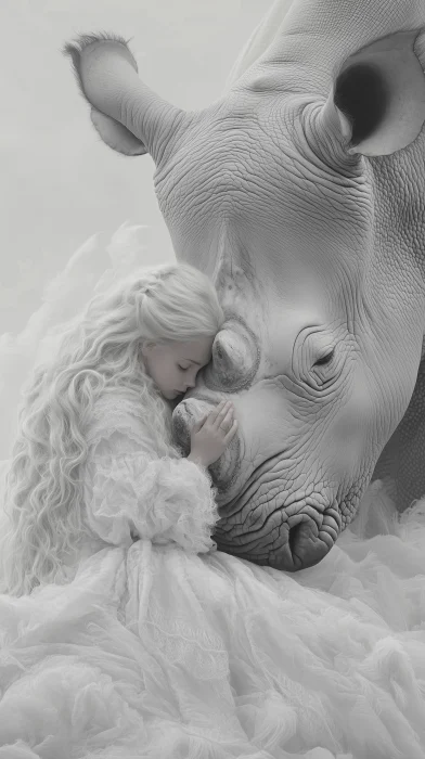 angels hugging rhino