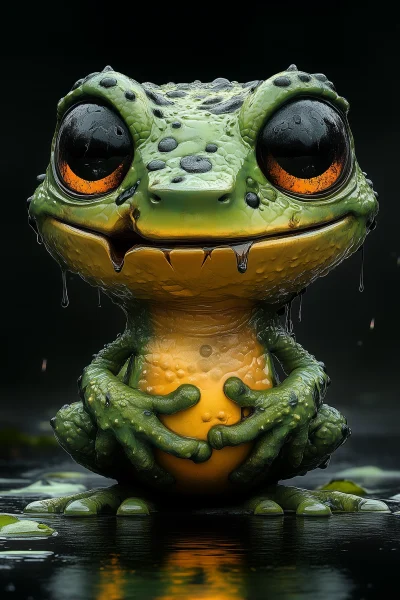 Anthropomorphic Humanoid Frog in Punk Style