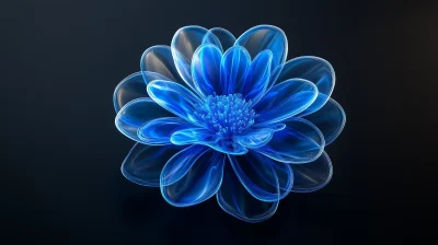 Blue Flower on Dark Background