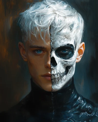 Half Human Half Skull Portrait