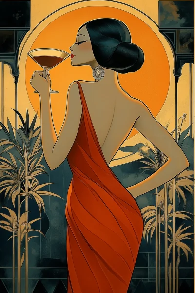 Elegant Woman with Martini