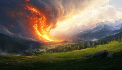 Whirlwind of Fire in the Mountains