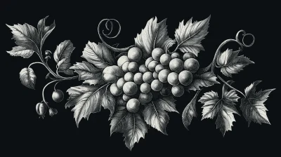 Black and White Wine Flourish