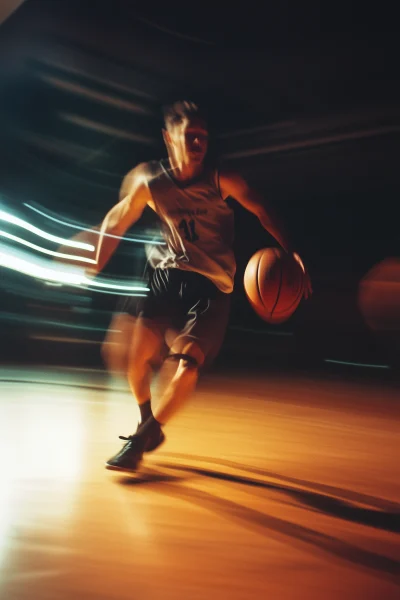 Fast-paced basketball player