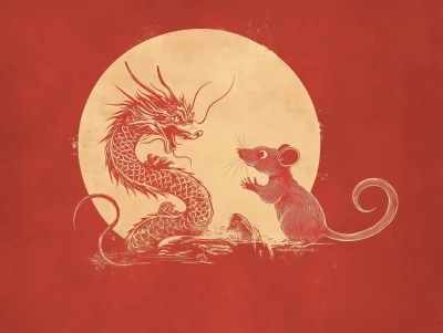 Lucky Mouse and Dragon Logo