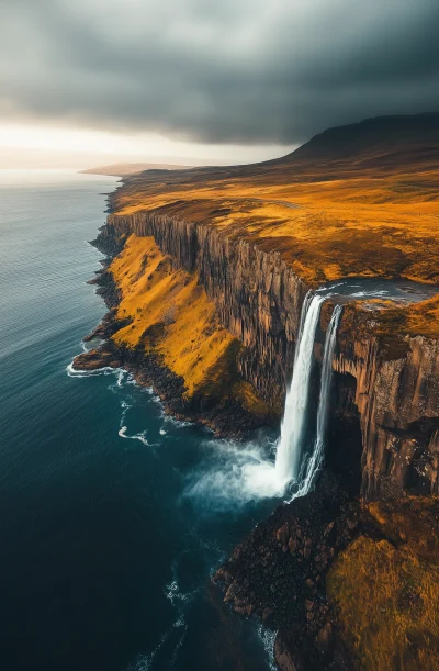 Kilchattan Waterfall Aerial View