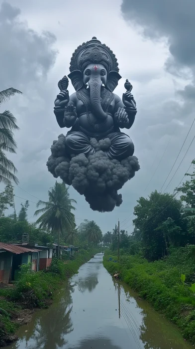 Ganesh Emerges from the Sky