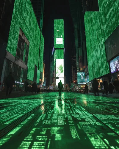 Green data overload at Times Square