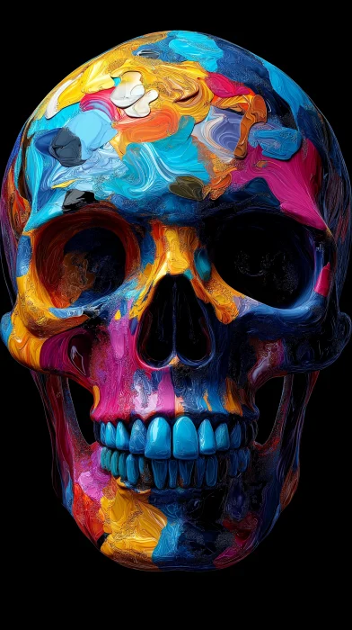 Vibrant Cartoon Skull