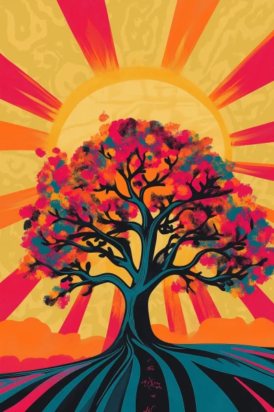 Vibrant Tree against Sun