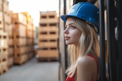 Girl Watching Truck Unloading