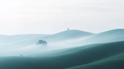 Morning Fog Over Hills