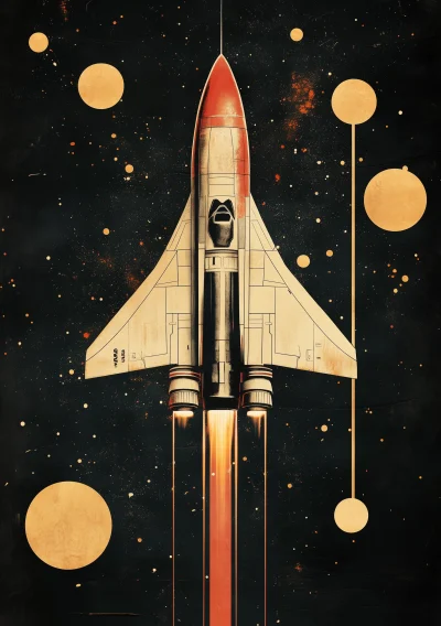 Space 1999 Eagle Art Deco Poster