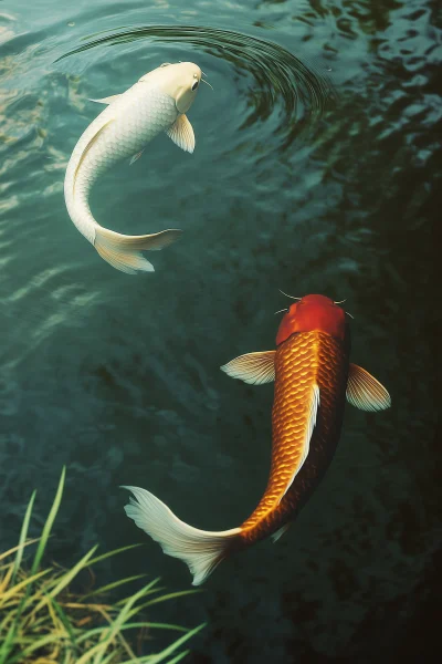 Koi Carps in the Lake