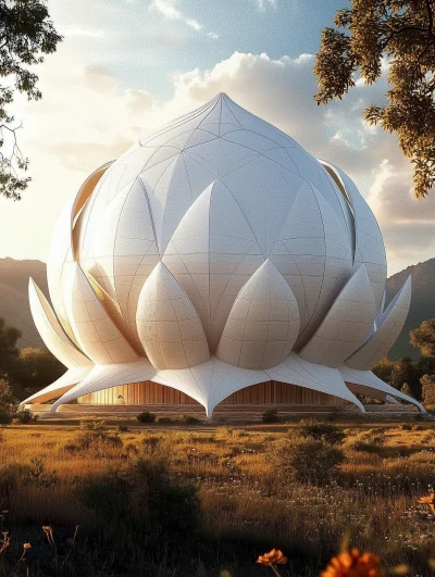 Lotus Temple at Sunset