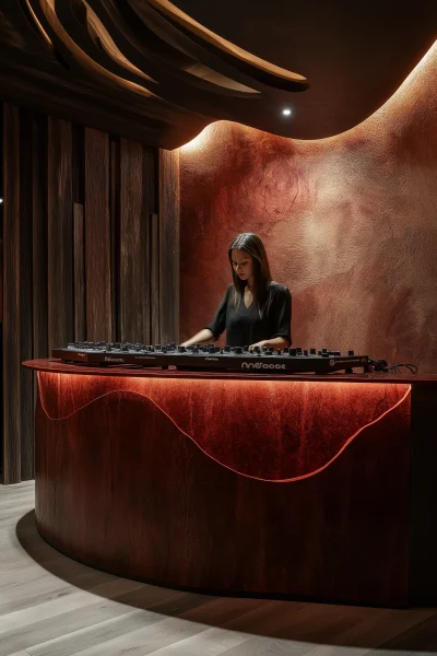 Elegant DJ Booth in Swiss Alps