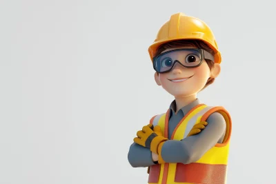 Young Contractor in Safety Gear