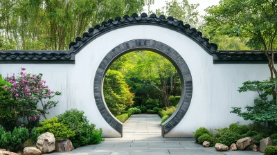 Circular Door in Chinese Garden