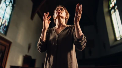 Woman Praying in Natural Light