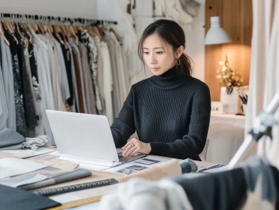 Japanese Fashion Designer at Work