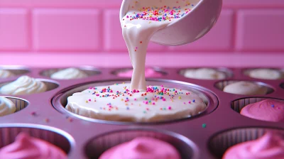 Cake Batter Mixing in Bowl