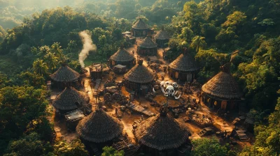 Aerial View of Tribal Village