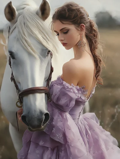 Elegant Woman with Horse