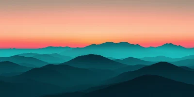 Mountain Horizon at Sunset