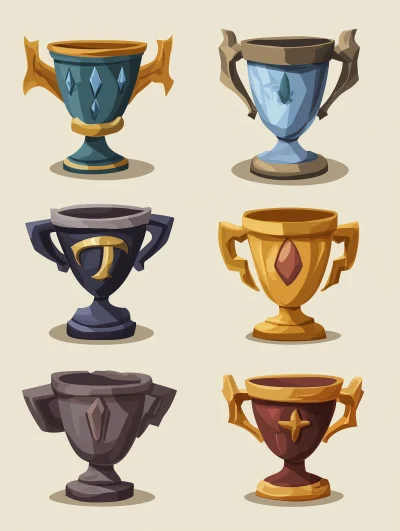 Medieval Game Items Vector Illustration