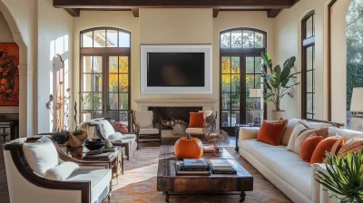 Mediterranean Halloween Living Room