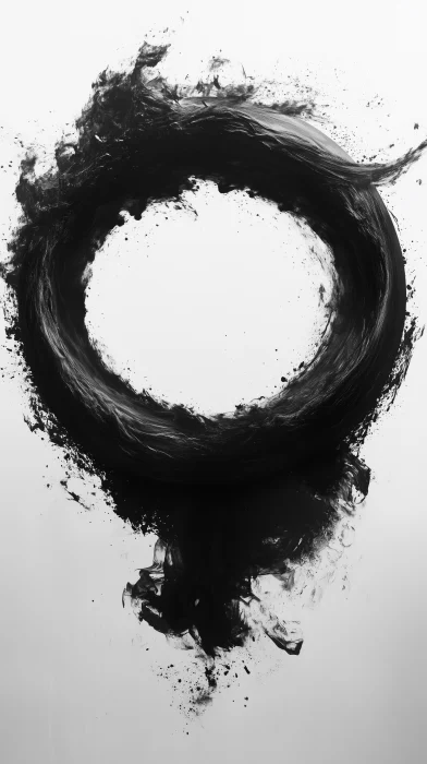 Scattered Black Ink Circle